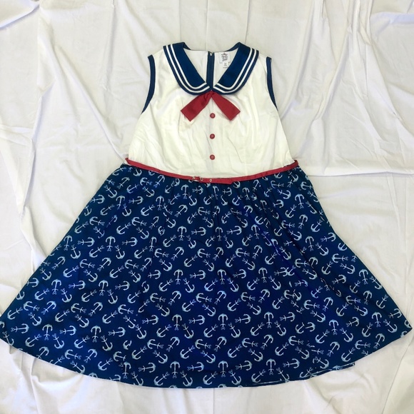 Disney Dresses & Skirts - 2021 Disney Cruise Line Dress Shop Sailor Style Dress Anchor Blue Adult - NEW